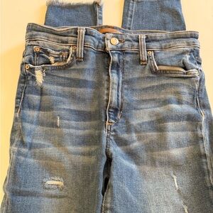 Joe's Jeans “The Charlie” High Rise Distressed Skinny Ankle Jeans